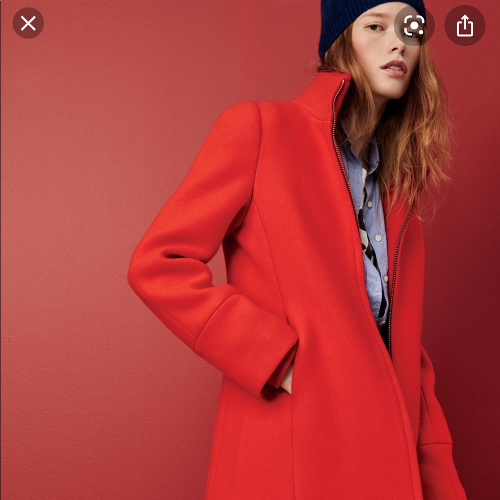 Like New: j crew stadium wool coat red poppy